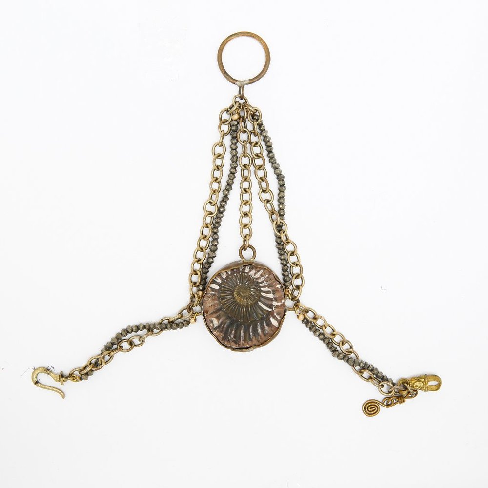 1111 Jewelry Ammonite and Pyrite Hand Jewelry (Ring/Bracelet)